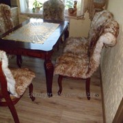 Накидка на кресла овчина, коричневая 54 фото