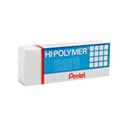 Резинка стирательная PENTEL (Япония) Hi-polymer eraser, 35х16х11,5 мм, белая, картонный держатель, ZEH-03, (60 фото