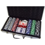 Подарочный комплект для покера на 300 фишек, алюминиевый кейс фотография