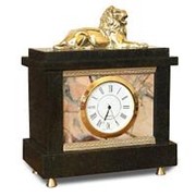 Настольные часы “Лев“ камень яшма фотография