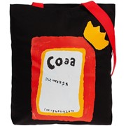 Холщовая сумка «Сода», черная с красными ручками фотография