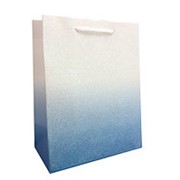 Пакет подарочный Dream Cards “Синий градиент“, 26,4х32,7х13,6 см., мат. ламин., глитер, ПКП-8819 фото