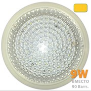 Светильник, 8W, накладной круг белый, прозрачное стекло, 220V, 48LED, 3300К, IP44, 11-13lm