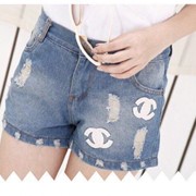 Женские джинсовые шорты “CHANEL“ (Ф-5-0517) фотография