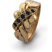 Золотое кольцо головоломка с сапфиром от WickerRing фото