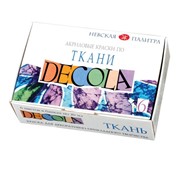 Краски по ткани акриловые “Декола“, 6 цветов по 20 мл, в баночках, 4141025 фото