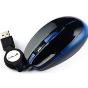 Мышь E-Blue Nion2 Retractable, проводная, черная, c сенсором Blue Wave, скручивающийся кабель, 1480 DPI, USB фото
