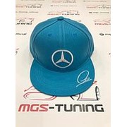 Бейсболка Мercedes AMG Petronas c прямым козырьком голубая фото