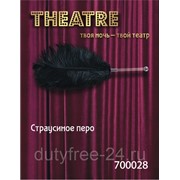 Чёрное страусиное пёрышко - 40 см. фото