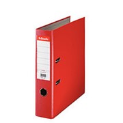 Папка-регистратор Esselte Economy, сверху пластик, внутри - картон, 75 мм, красный фото
