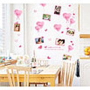 Наклейка на стену Розовые сердца и рамки фото