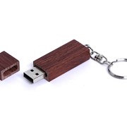 USB-флешка на 16 Гб прямоугольная форма, колпачек с магнитом, коричневый фото