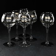 Набор бокалов для вина GiDGLASS «Серпантин», 280 мл, 6 шт, золото фотография