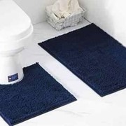 Набор из двух ковриков “травка“ для ванной и туалета 50 х 80 см темно-синий фотография