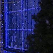 Гирлянда "Занавес" уличная УМС, 2 х 3 м, каучук Н.Т, LED-760-220V, шнур питания, нить тёмная, свечение синее