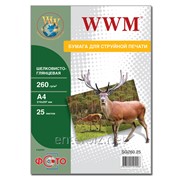 Фотобумага WWM, шелковисто глянцевая 260g/m2, А4, 25л (SG260.A4.25), код 38553 фото
