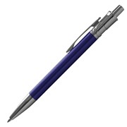 Ручка авт. шариковая, синий металлический корпус,серебряные детали (INDEX) фото