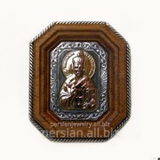 Автомобильная икона Николай Чудотворец из серебра с накладкой из золота ИСЗ 001 фото