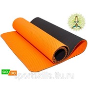 Коврик для йоги и фитнеса: TJD-FO066 (Оранжево-чёрный - Ч+ОРН) фото