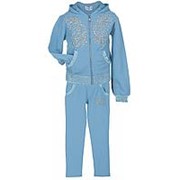 Модный спортивный костюм для девочки голубого цвета 14 фото