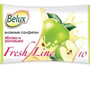 Влажные салфетки BELUX fresh line -10шт. яблоко, лимон, апельсин фотография