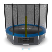 Батут с внешней сеткой и лестницей EVO Jump External 10ft+ нижняя сеть, синий фотография