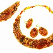 Комплект из янтаря: колье, браслет, серьги, кольцо 10983n-aw, 10983b-aw, 10983r-aw, 10983e-aw фото