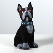 Копилка “Собака Боксёр“, флок, чёрный цвет, 33 см фото