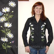 Вышитая женская рубашка, женские блузки с вышивкой “Ромашка“ фото