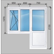 Балконный блок металлопластиковый TM Vitra - дверь и окно