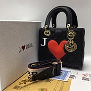 Женская сумка LADY DIOR (Черная с сердцем ) фото