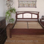 Кровать с мягким изголовьем де Ла Фер (190\200*160) массив - ольха, покрытие - итальянский орех. фото