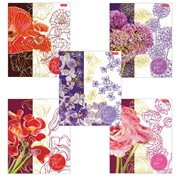 Тетрадь А5, 48 л., HATBER, скоба, клетка, 3D фольга, Painted Flowers (5 видов в спайке), 48Т5лофВ1, (20 шт.) фото