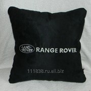 Подушка черная Land Rover с надписью фото