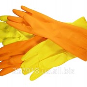 Хозяйственные перчатки Залитая Оранжевая фотография