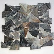 Каменная мозаика MS-TRI МРАМОР серый треугольный фото