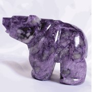 Сувенир “Медведь“: камень - чароит сиреневый непрозрачный, Размер: 8,5 * 4,5 * 5,5 см, Вес изделия: 261 гр, код товара: св4 фото