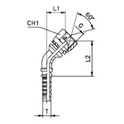 Угол 45° предварительно обжатая гайка - конус 60° - ISO 8434-6 (BS 5200)