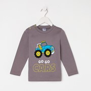 Лонгслив для мальчика, цвет графит, рост 92 см фото