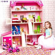 Деревянный дом Барби “Нежность“ (28 предметов мебели, 2 лестницы, гараж) фотография