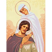 Икона Петр и Феврония ручной работы вышитая фотография
