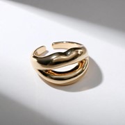 Кольцо 'Тренд' две линии, цвет золото, безразмерное фотография