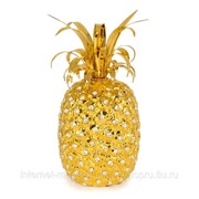 Сувенир ананас D16хН30 см, керамика, цвет и декор золото, swarovski EMOZIONI фотография