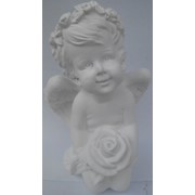Ангел з розою білий фото