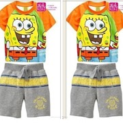 Одежда детская 2013 childrens clothing sets short-sleeved cartoon summer suit boys girls Pajamas clothing set kids clothes sets Free Shipping, код 1594692884 фото