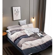 Постельное белье Mency сине-коричневое 2 спальное фото