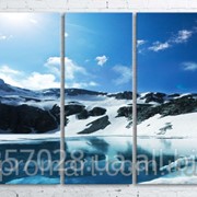 Модульна картина на полотні Гірське озеро код КМ100200(200)-085 фото