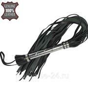 Черная плеть с серебристой ручкой - 63 см. фотография