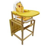 Стол-стул для кормления Babys Ducky (уточка) желтый лакированный фото