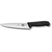 Нож разделочный VICTORINOX Fibrox с лезвием 19 см, чёрный (60037) фото